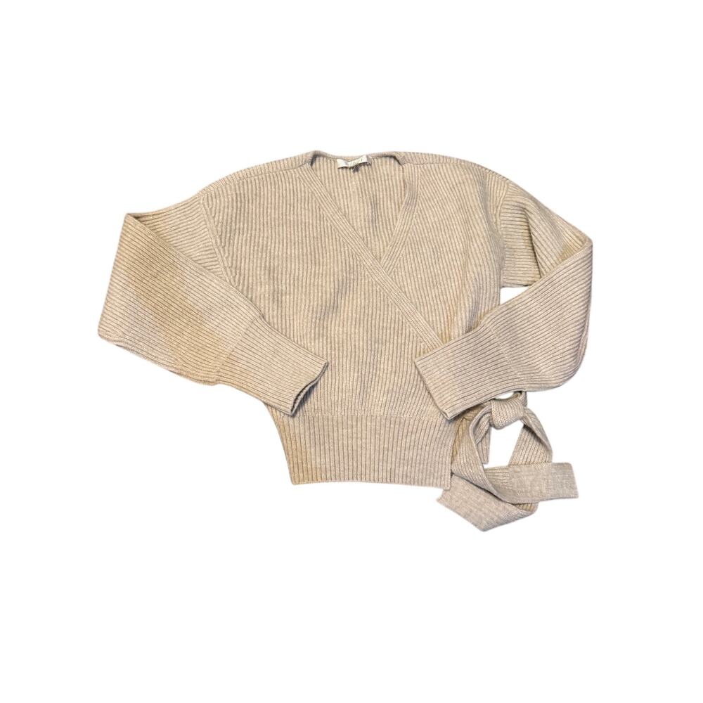 WAYF terri boucle rib wrap sweater XS